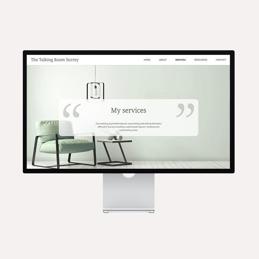 Website design - The Talking Room Surrey