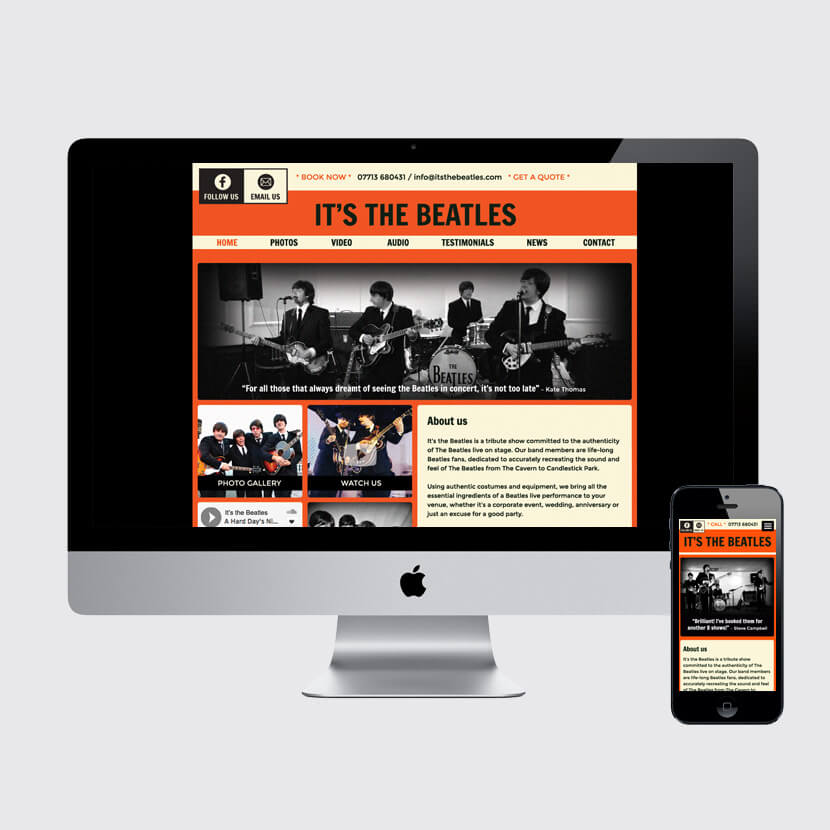 It's the Beatles website design